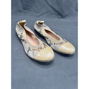 Anyi Lu Snakeskin Patent Handmade In Italy Ballet Flats Women Sz 39 Gray Sz 8.5